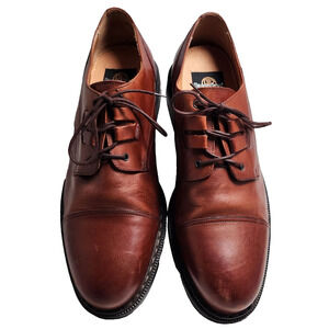 Mens Bacco Bucci Brown Leather Oxford Shoes Made In Italy Size 14 D High Quality
